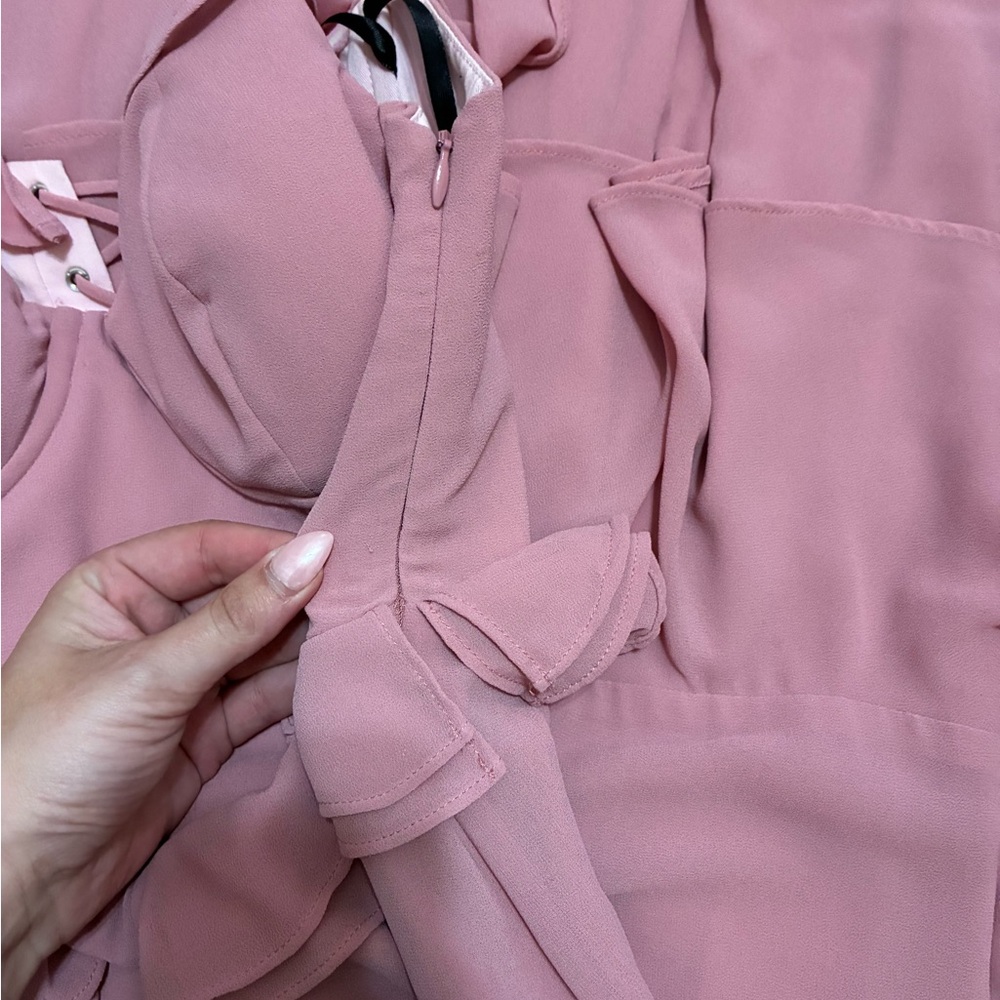 Moments Like This Gown in Pink X Revolve - Picture 6 of 8